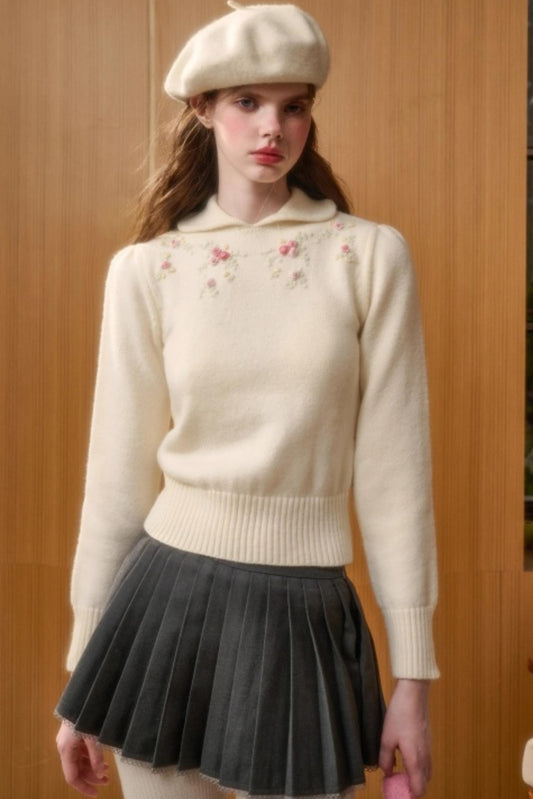 Wool Handmade Embroidered Sweater