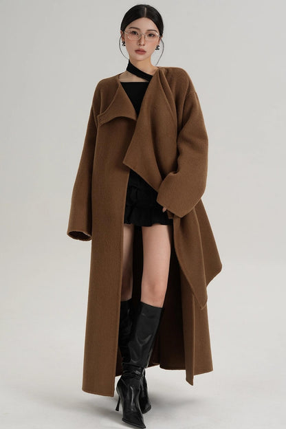 High-End Shawl Collar Wool Long Coat