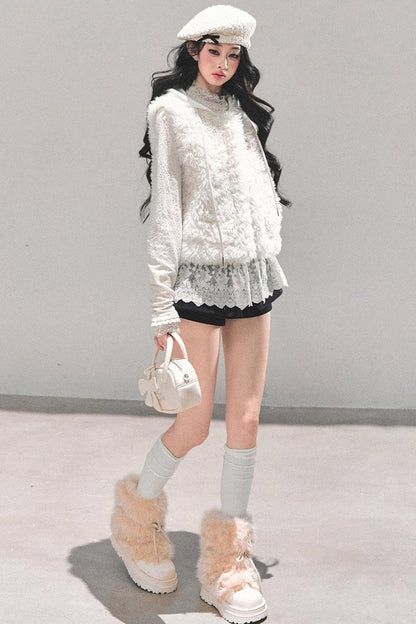 French Lamb Wool Vest Jacket