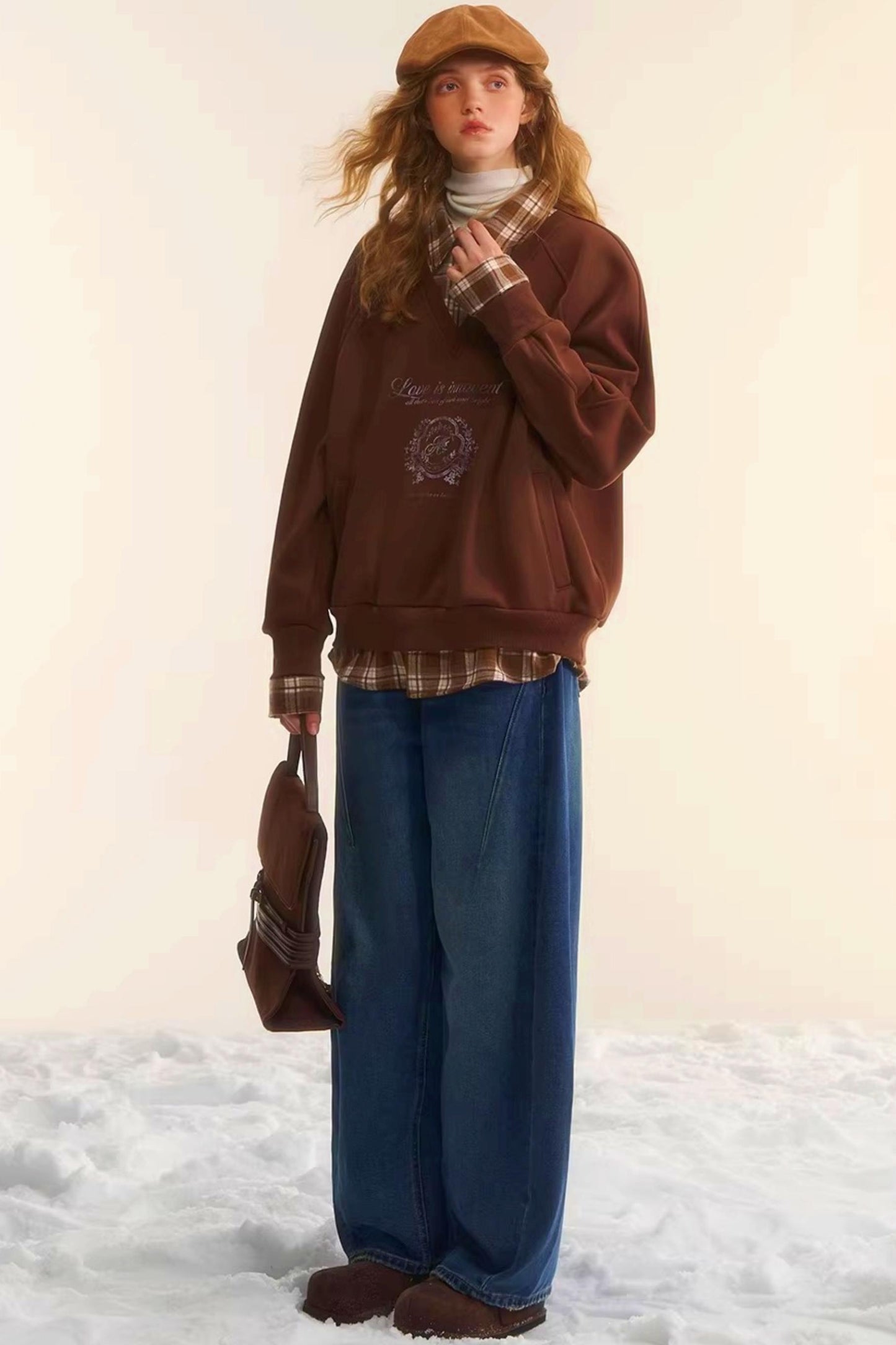 Brushed Distressed Retro Jeans