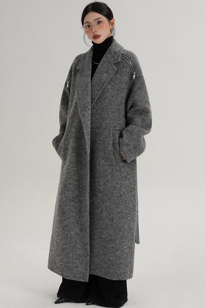 Elegant Shoulder Wool Coat