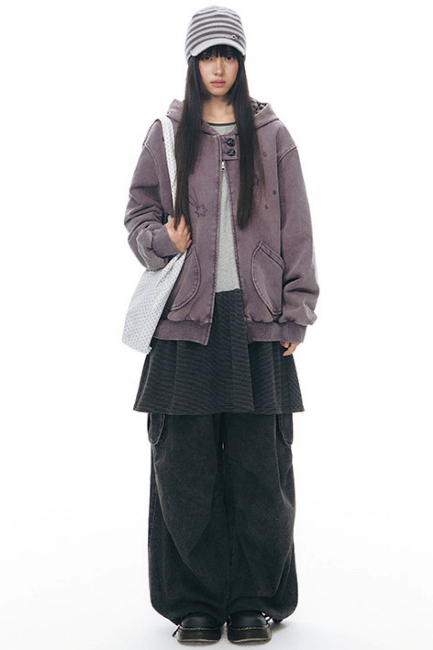 Patchwork Distressed Cardigan Jacket