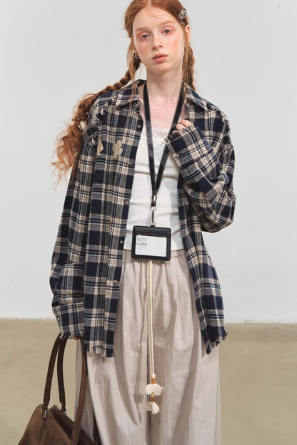 Plaid Collar Sweater Set-Up