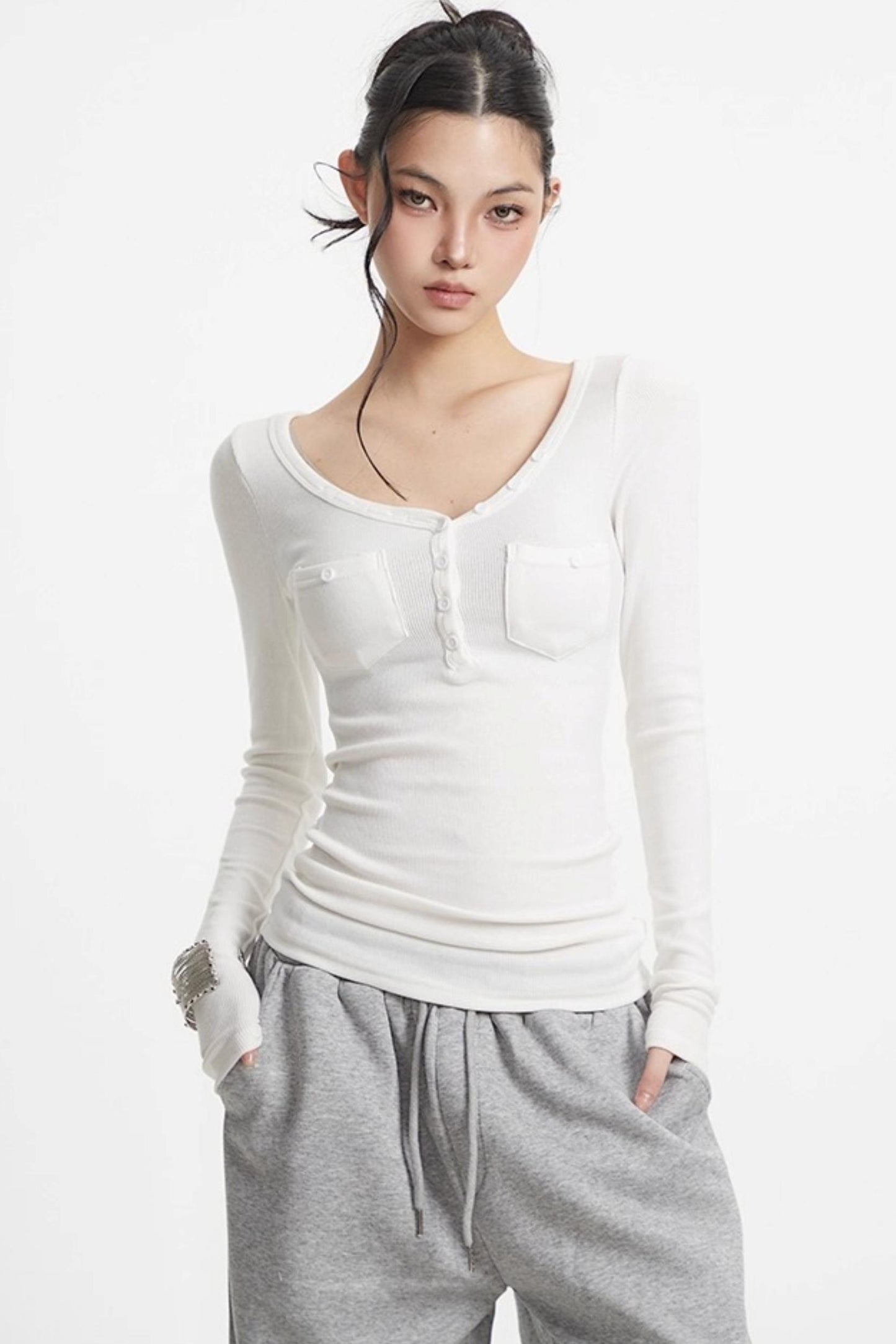 Slim Knit Long Sleeve Shirt