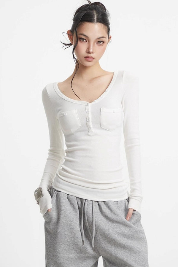 Slim Knit Long Sleeve Shirt