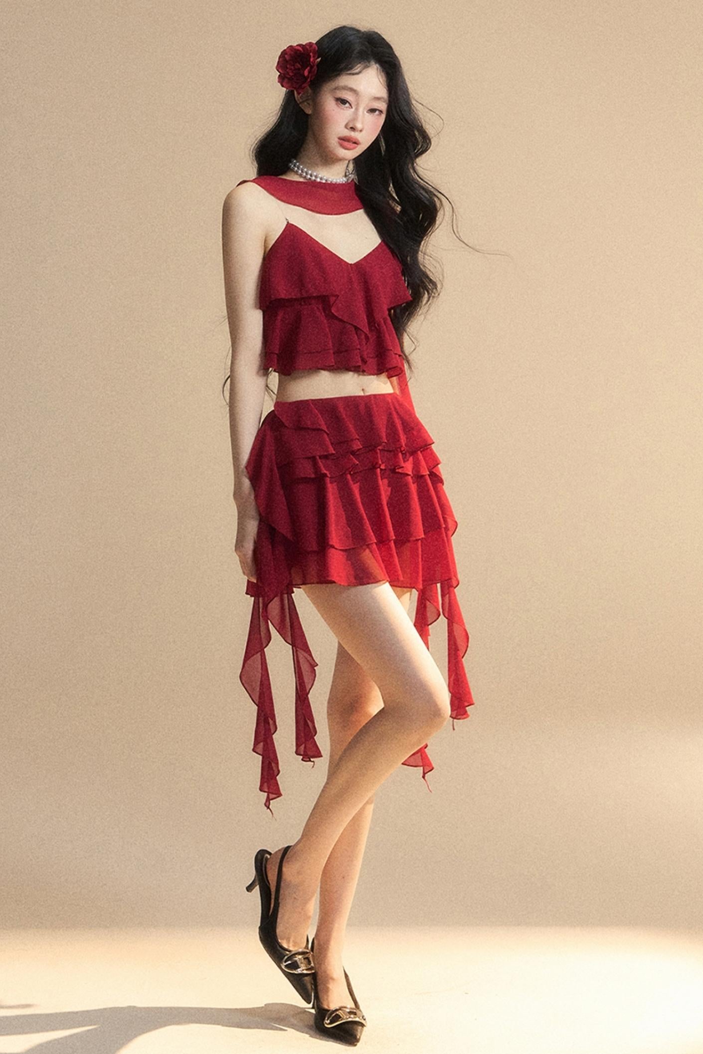 Luxury Halter With Skirt Set-Up