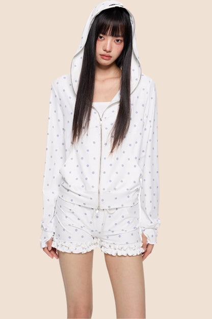 Summer Polka Dot Hoodie Set-Up