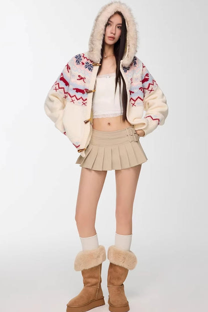 Light Apricot Pleated Skirt