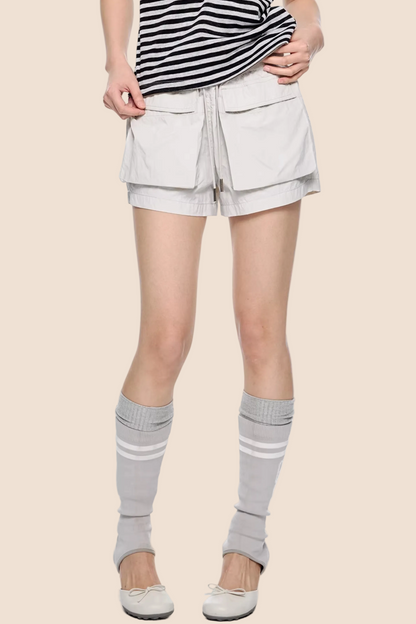 Pleated Quick-Dry Sports Shorts