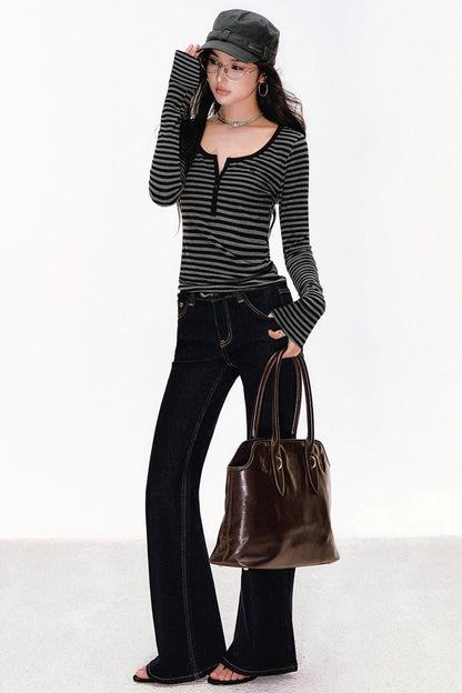 Retro Cow Slim Flare Jeans