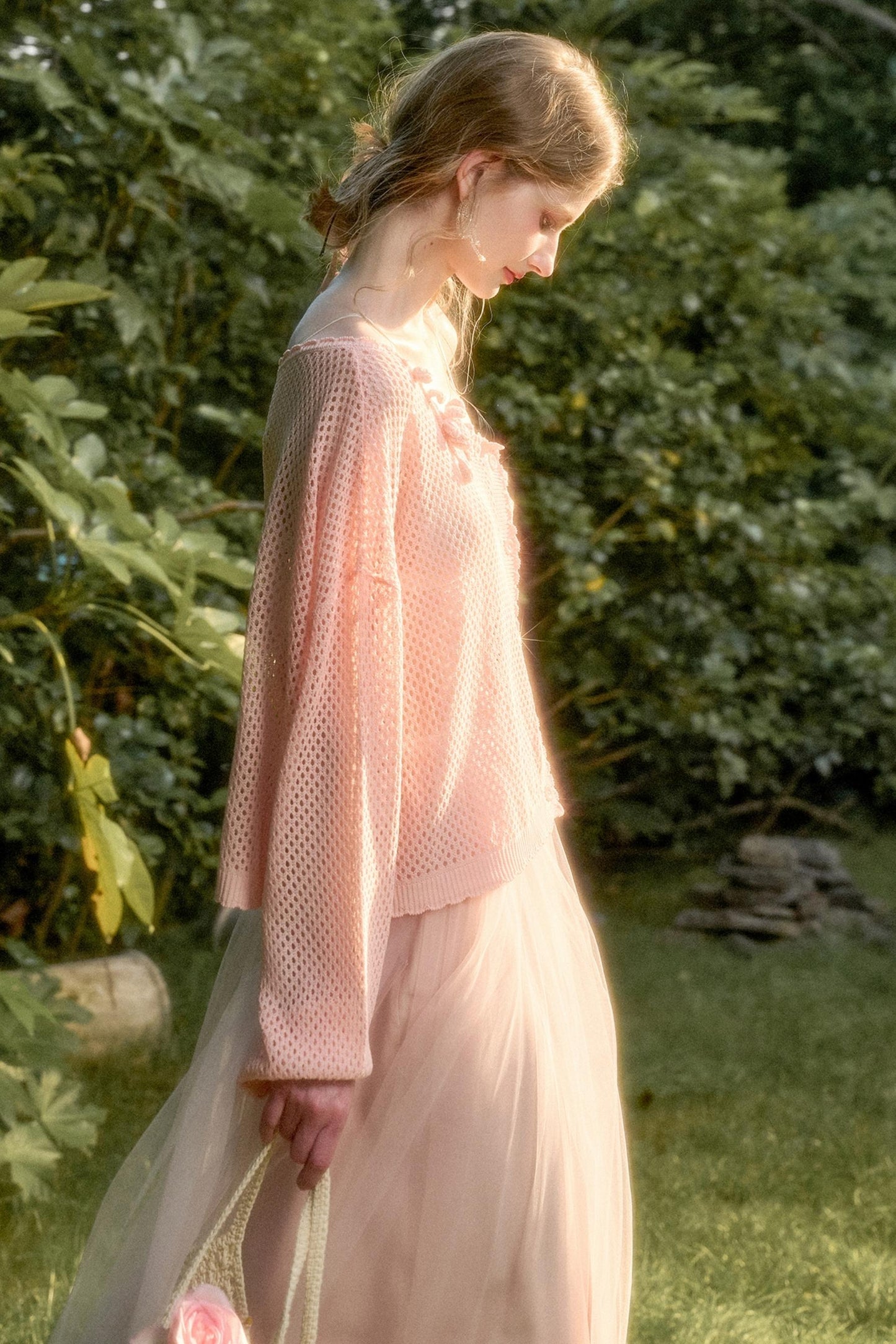 Galaxy Ice Silk Hollow Cardigan