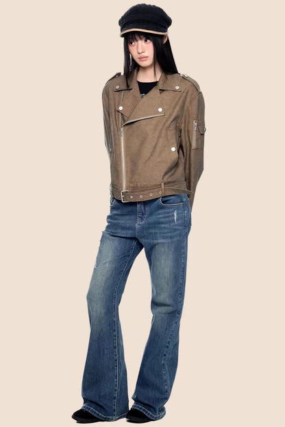 Deconstructed Zipper Retro Jacket