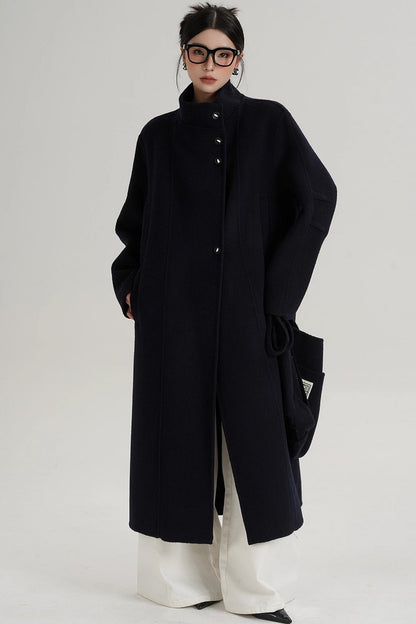Temperament Stand-Up Woolen Coat