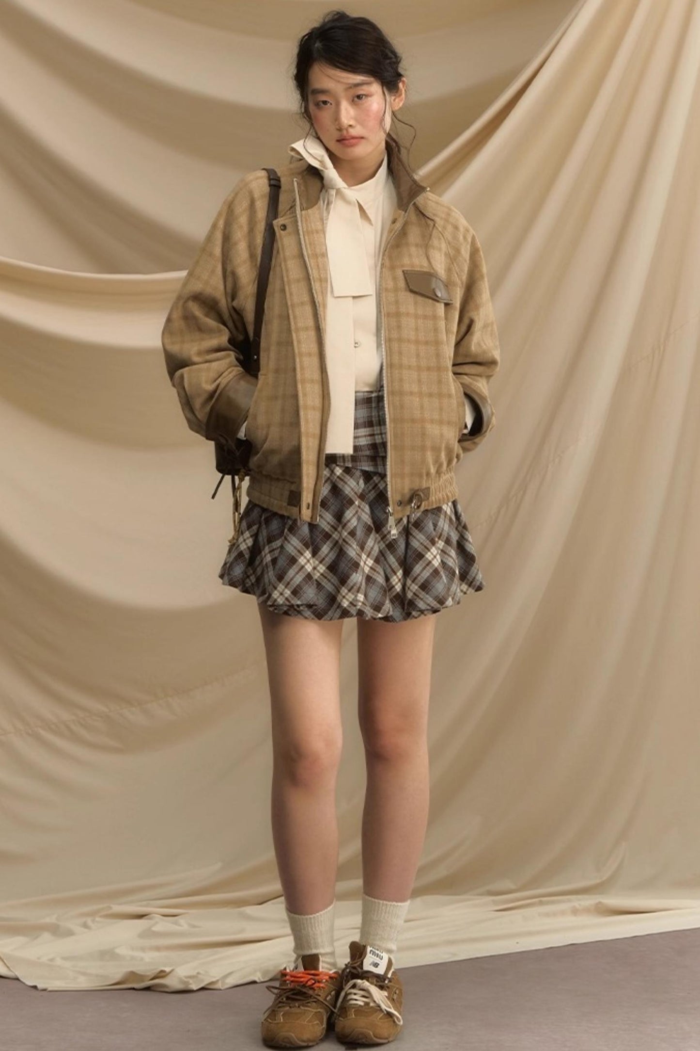 Vintage Bow Strap Striped Shirt