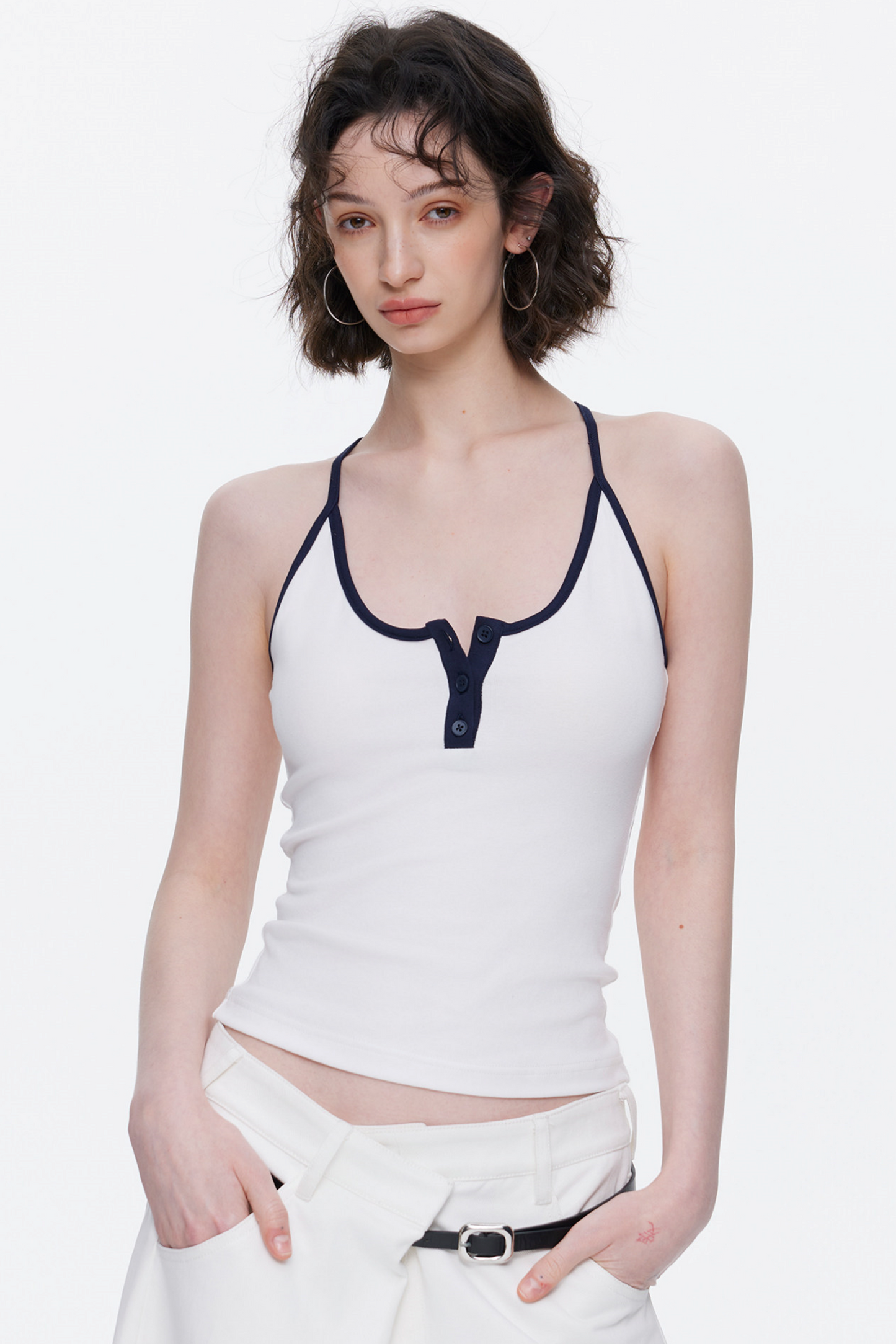 Color-Blocked Wool Knit Top Set-Up