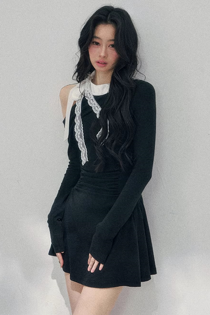 Entwined Warmth Waist-Cinching Dress