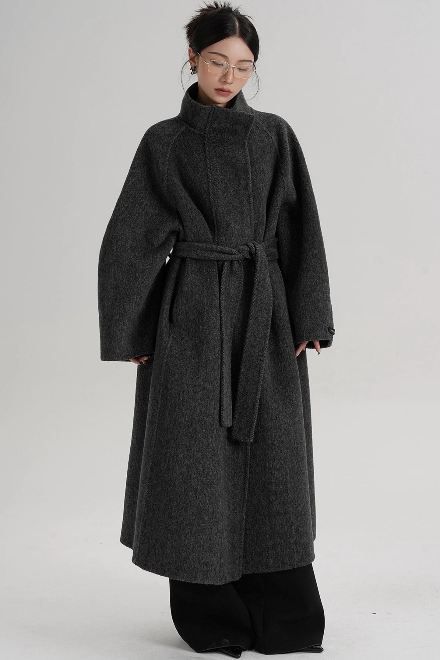 Curved Wool Coat