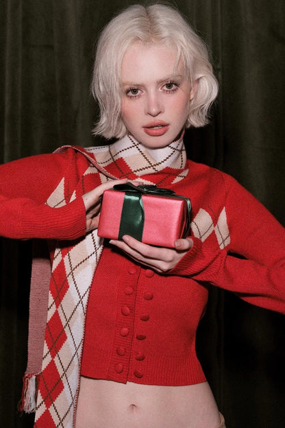 Slim-Fit Quilted Knit Sweater Set