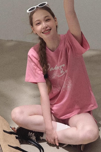 Cotton Lounge Top Shorts Set-Up