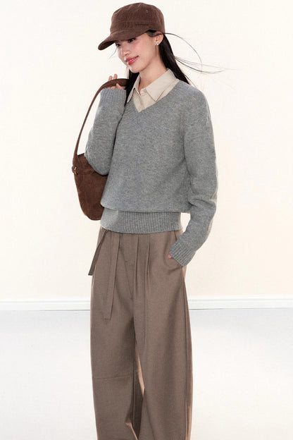 Soft Knit V-Neck Sweater