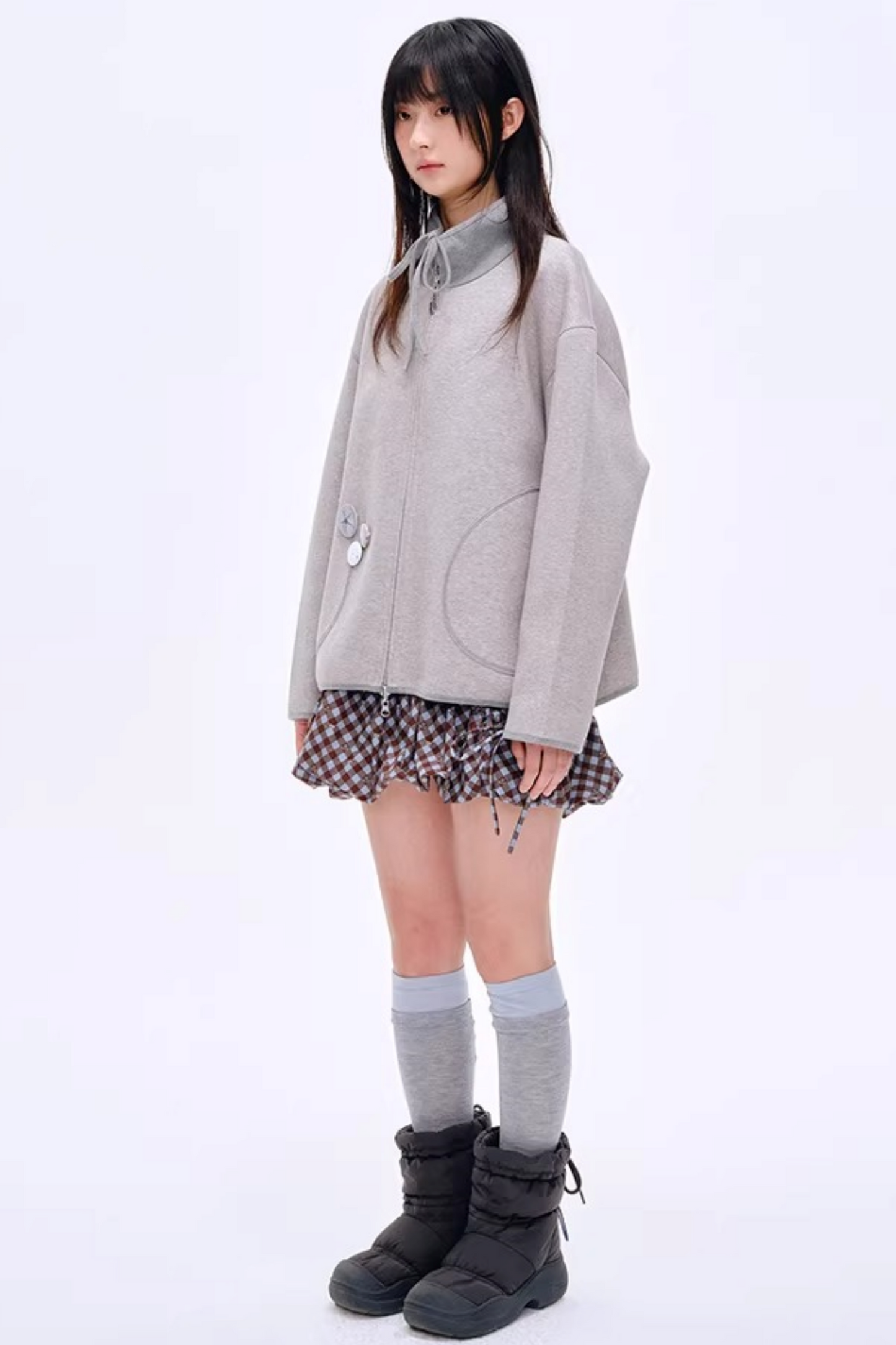 High-Gloss Two-Tone Slouch Socks
