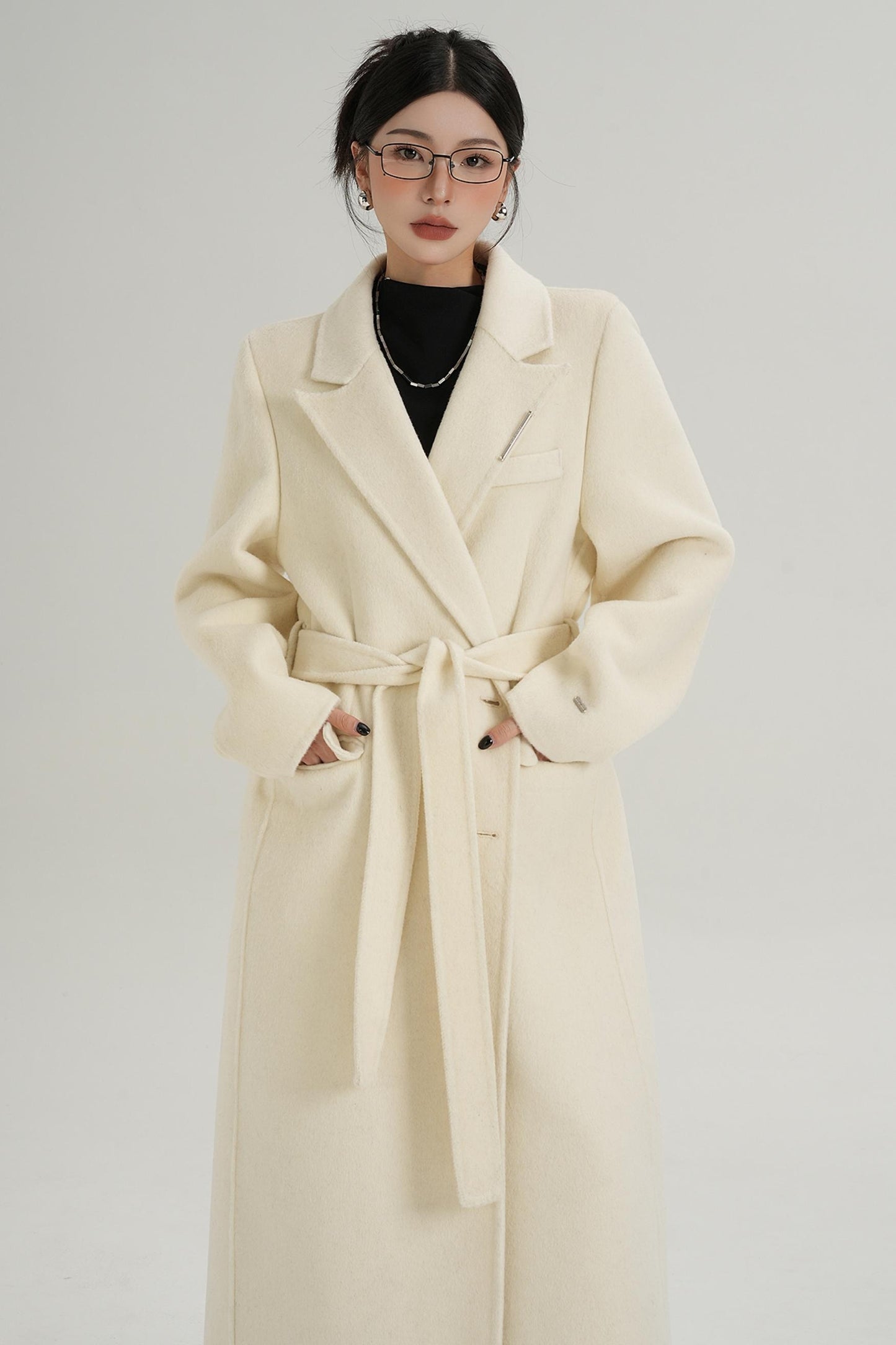 Wool Elegance Long Trench Coat