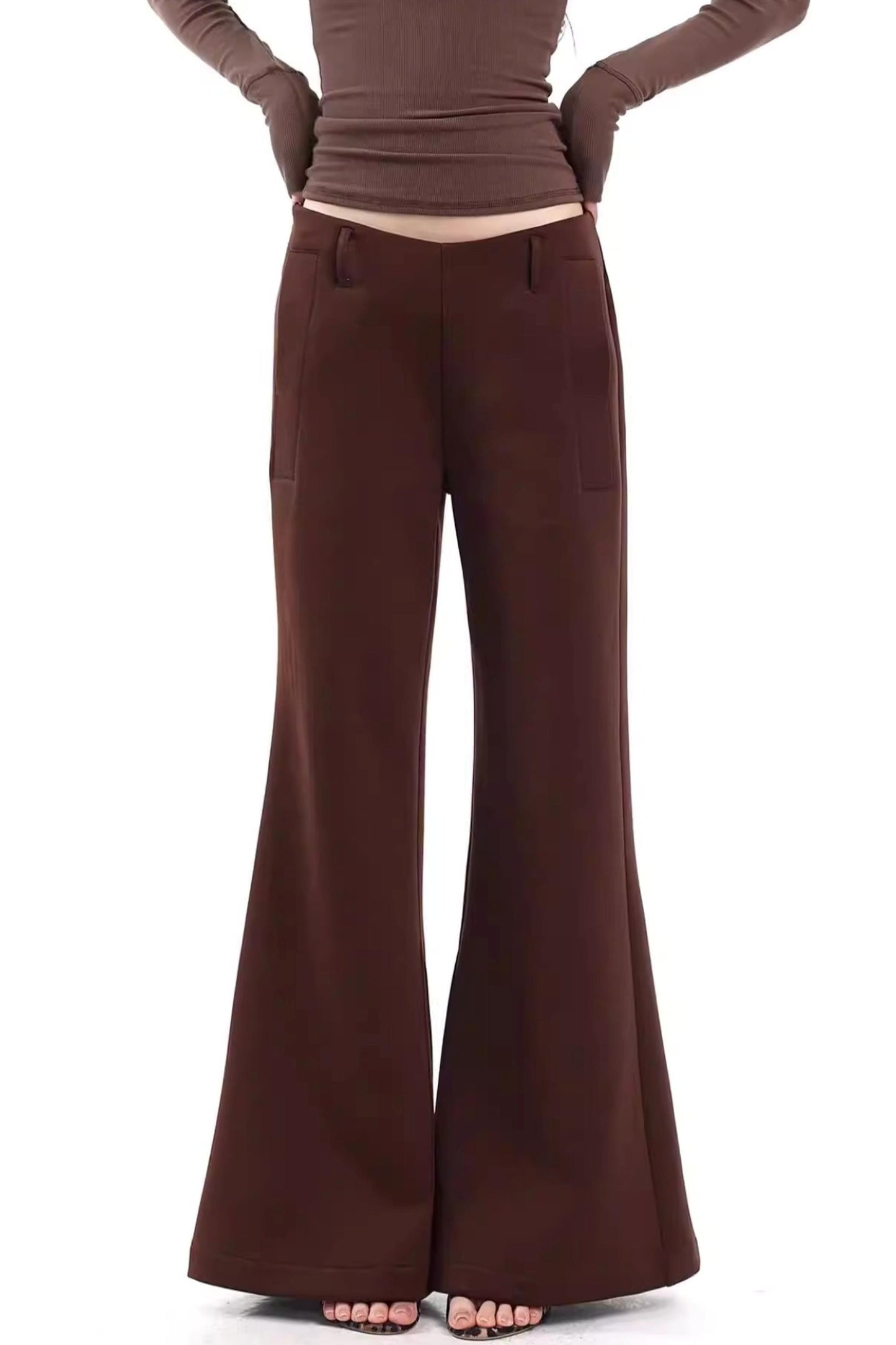 Retro Gray Flared Pants