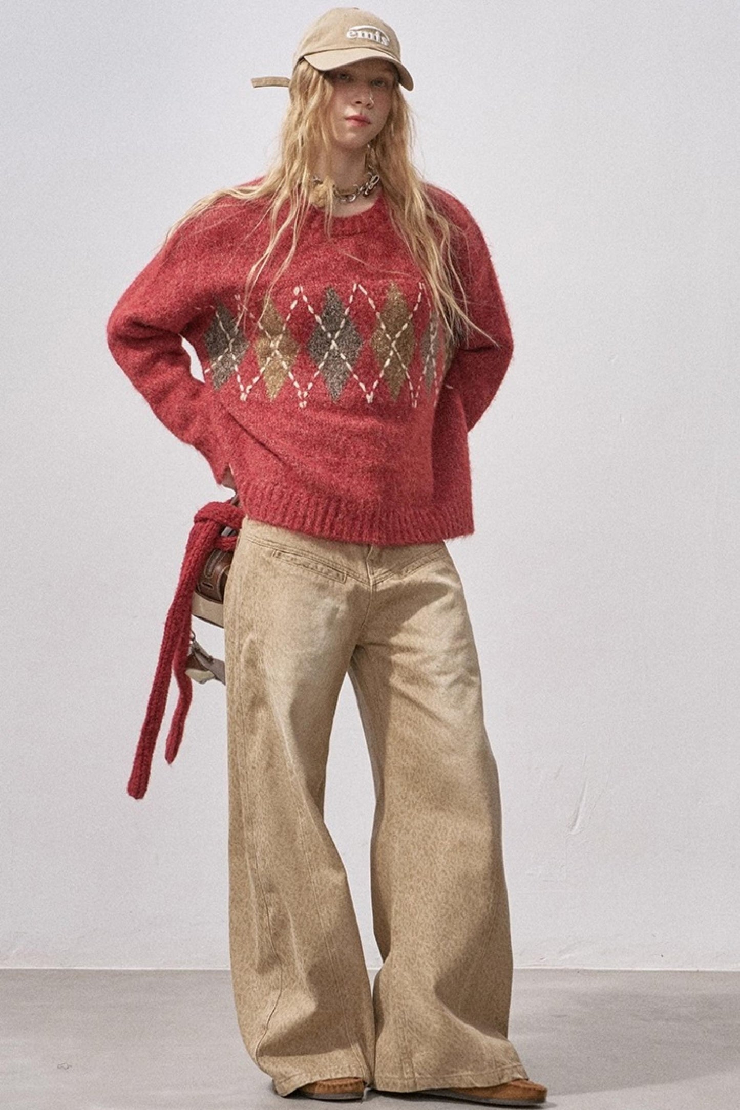 Floral Diamond Knit Sweater