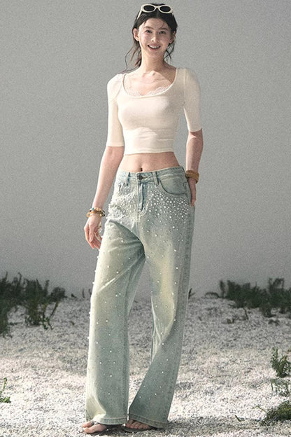 Lace Slim-Fit Cropped Top
