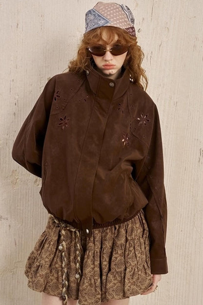 Stand-Up Leather Jacket