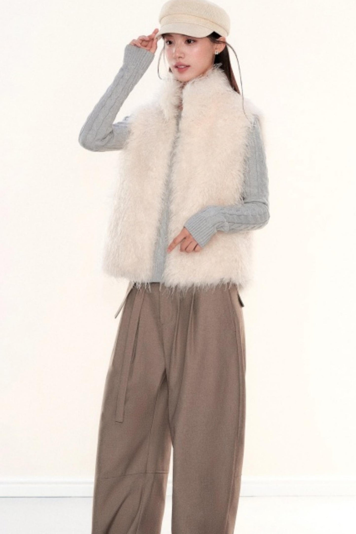 Stand-Up Collar Furry Vest