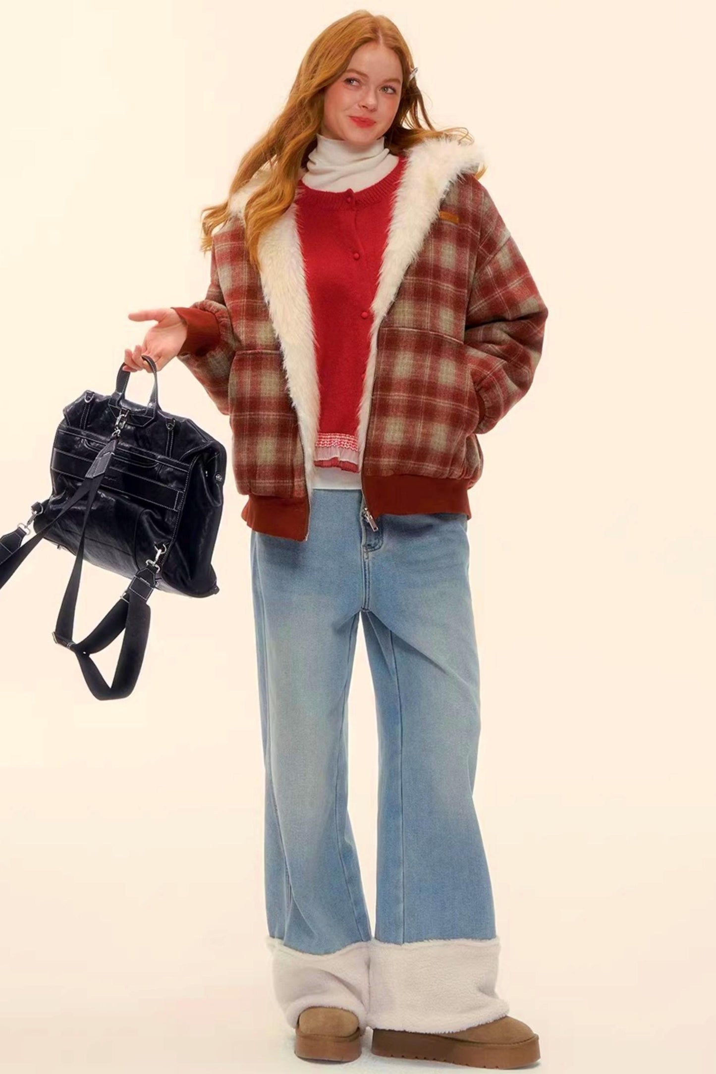 First Snow Plaid Reversible Coat