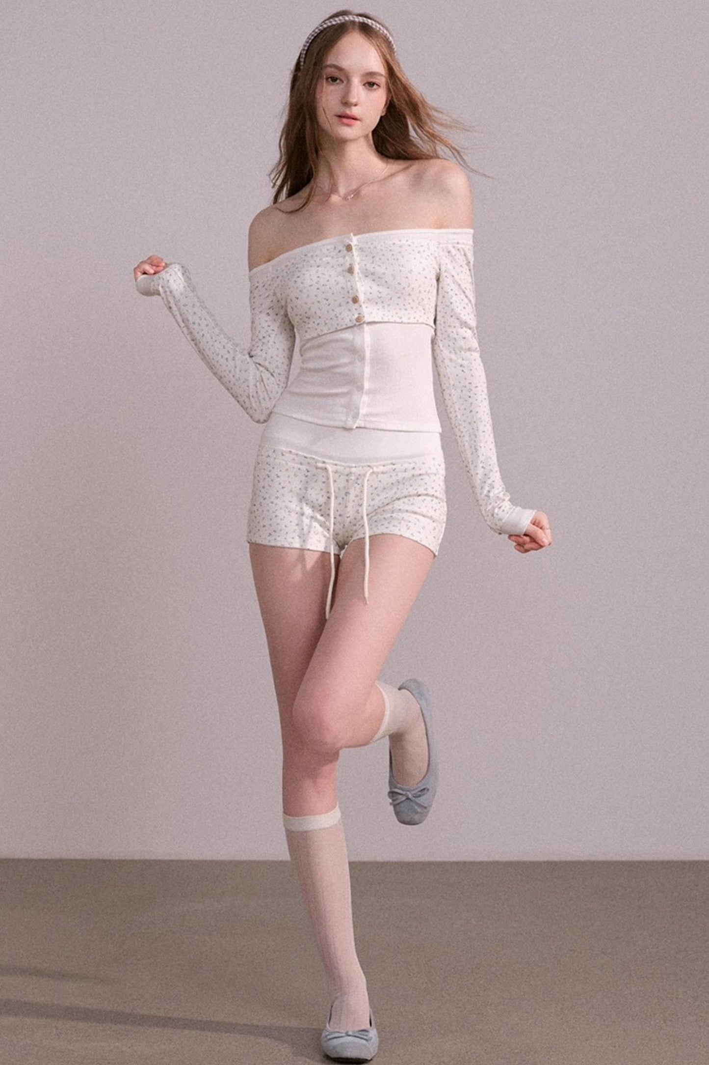 Autumn Floral Knitted Tops Set-Up