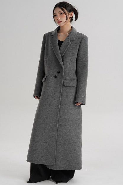 Reversible Long Shoulder Wool Coat