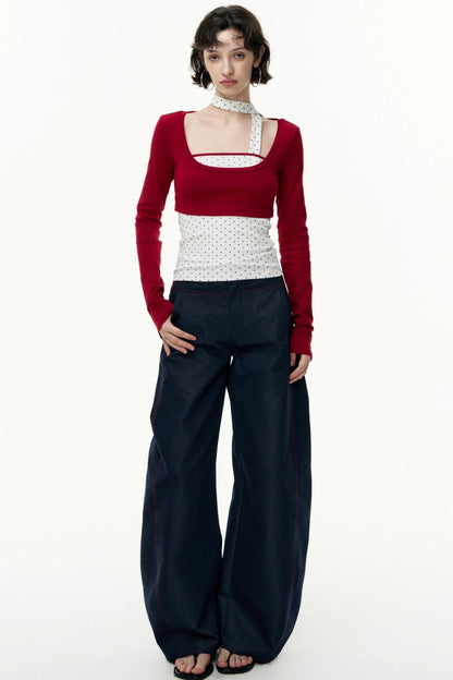 Salt Tea Polka Dot Striped Smock Set