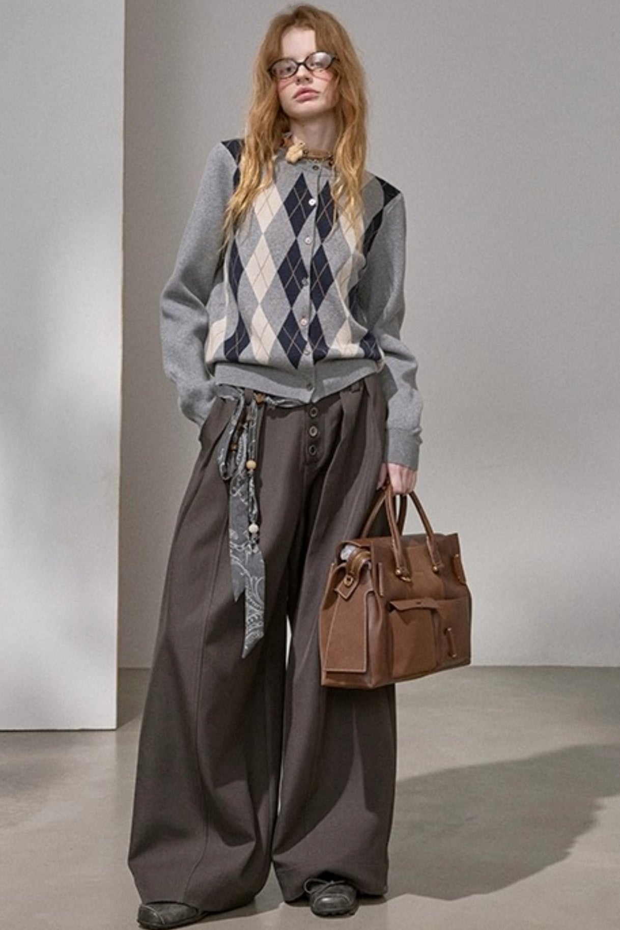 Button Pleated Winter Pants