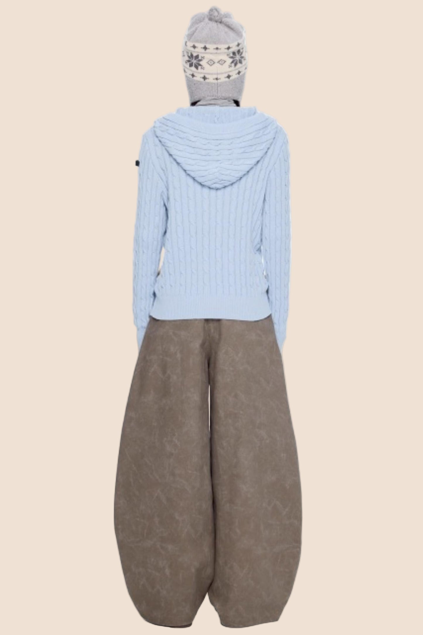 Furball Twisted Knit Hooded Cardigan