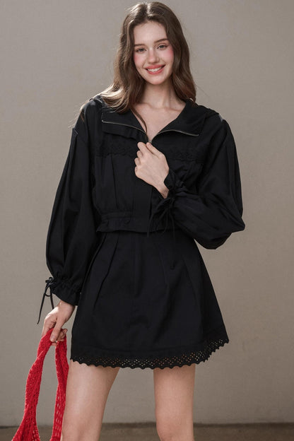 Cotton Trench Coat Set