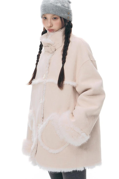 Reversible Polka Dot Fur Coat