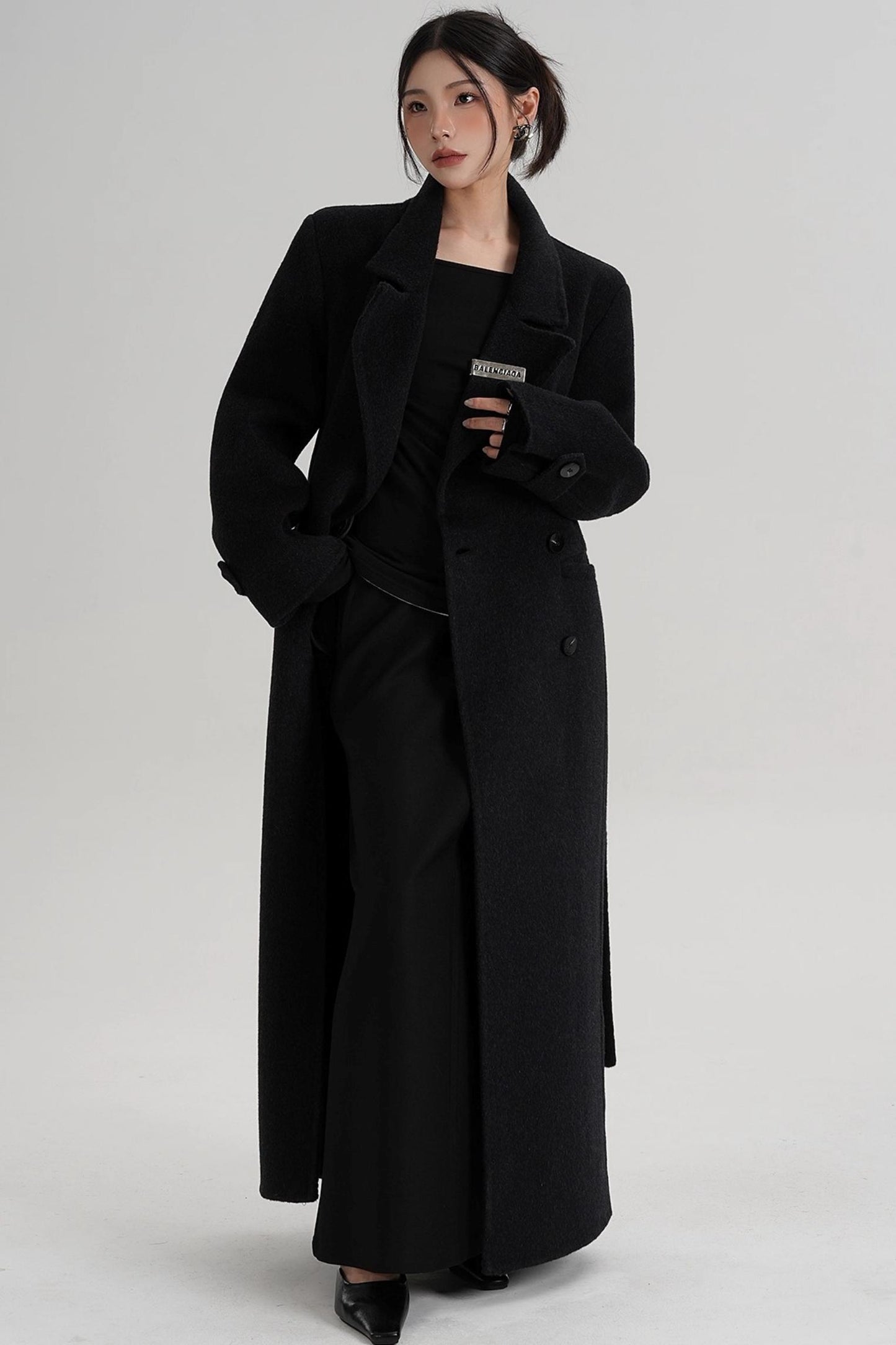 Temperament Long Wool Coat