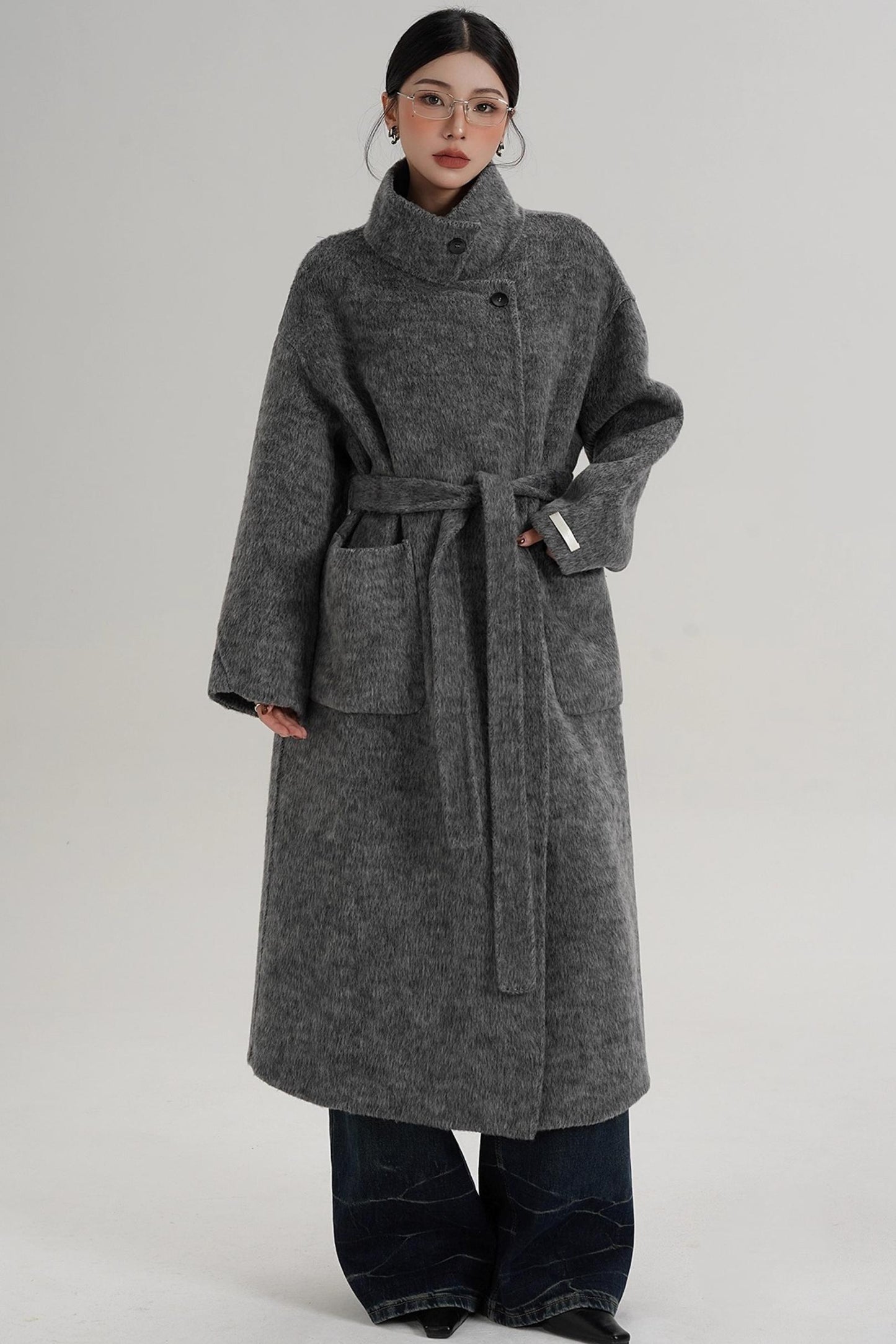 Elegant High-Neck Wool Coat