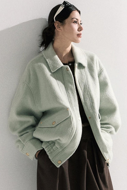 Vintage Crewneck Wool Knit Cardigan