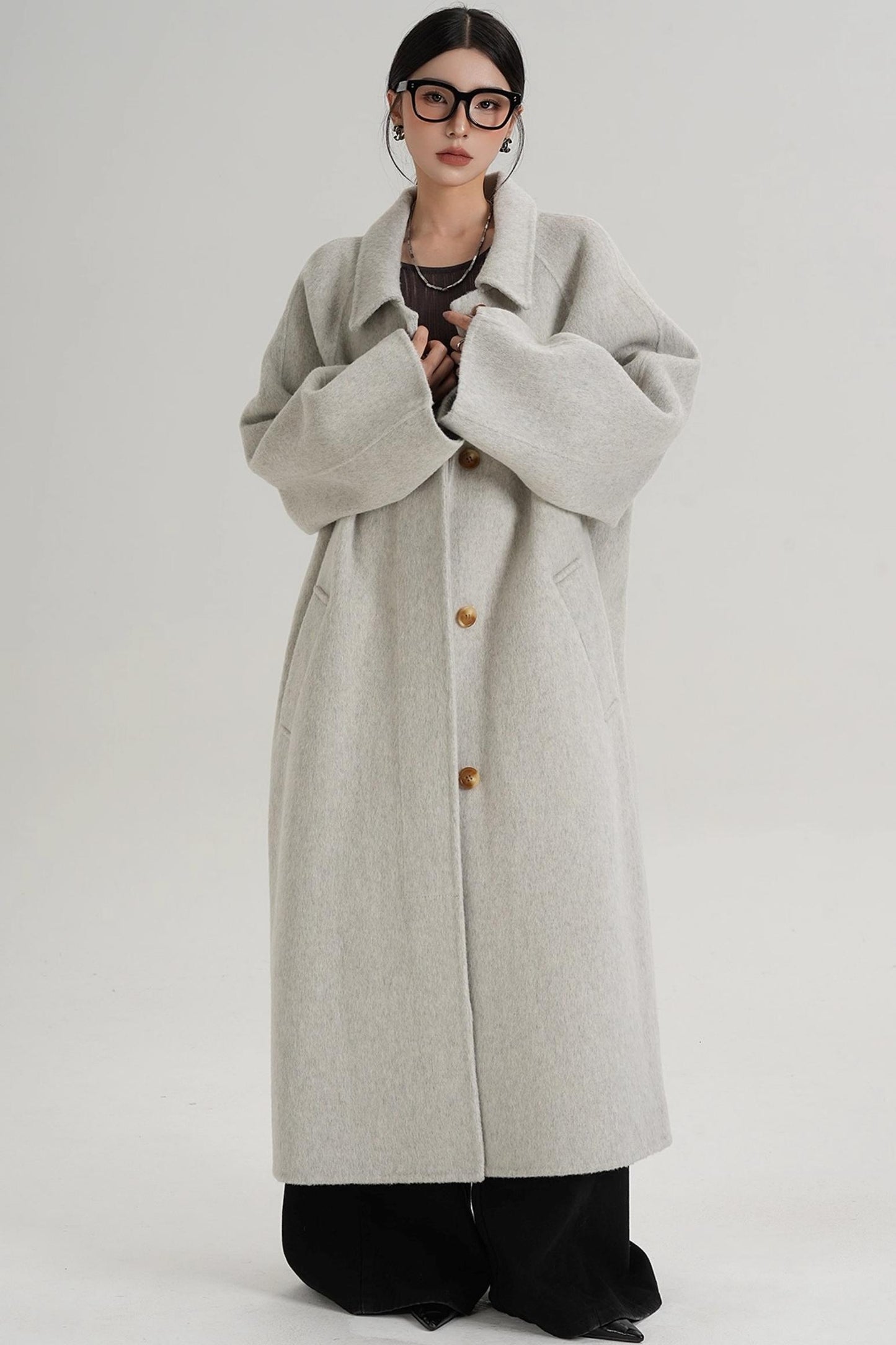 Temperament Wool Reversible Long Coat