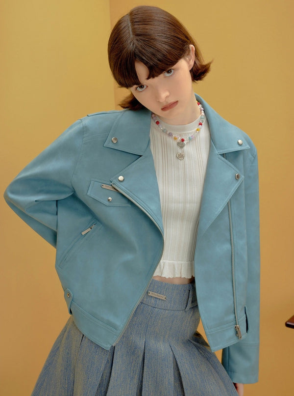 American vintage short leather jacket