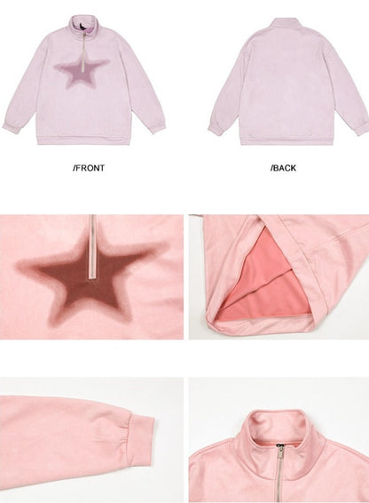 Hoodie polo collar sweater outer