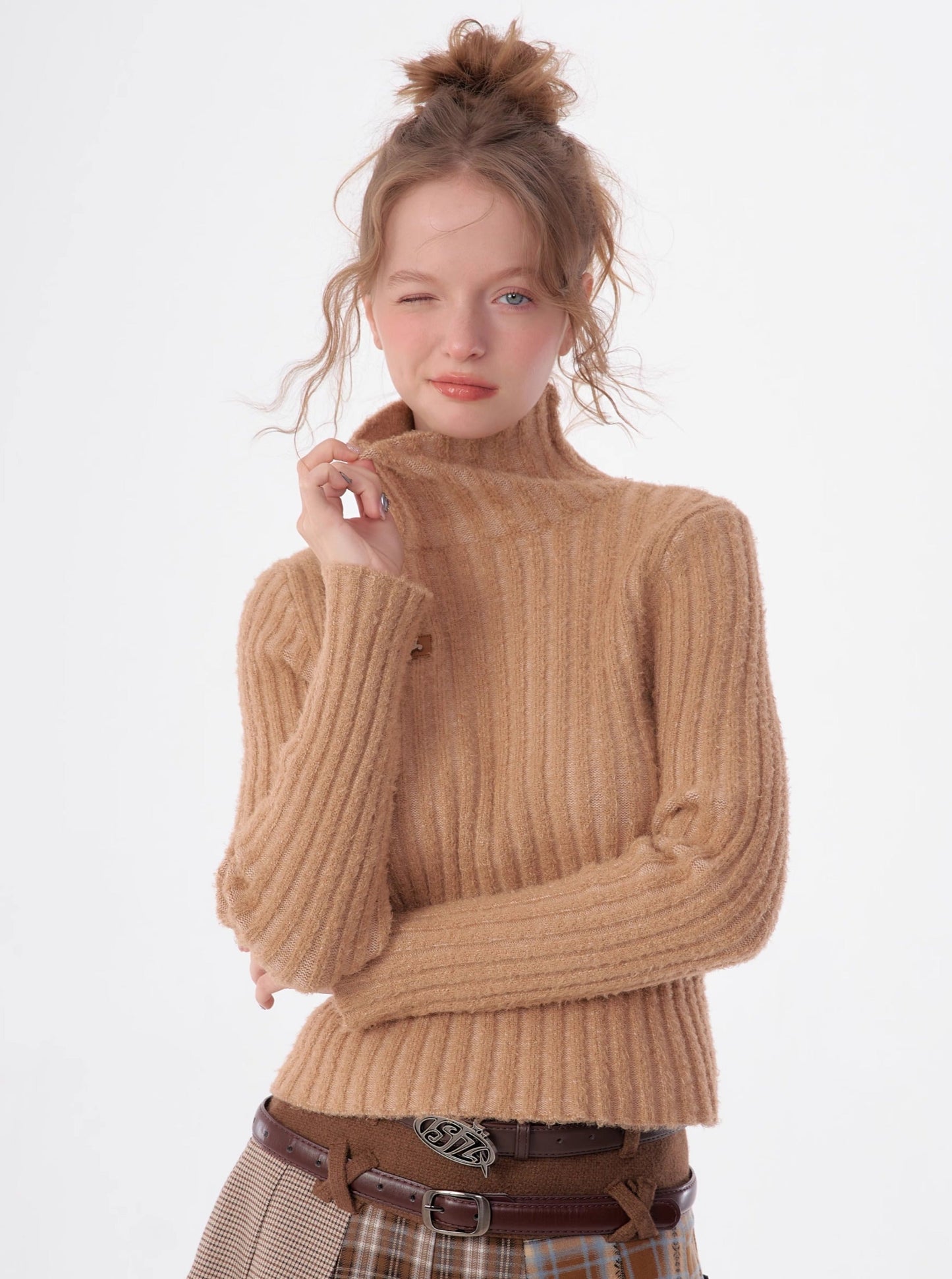 American slim thickened knit sweater