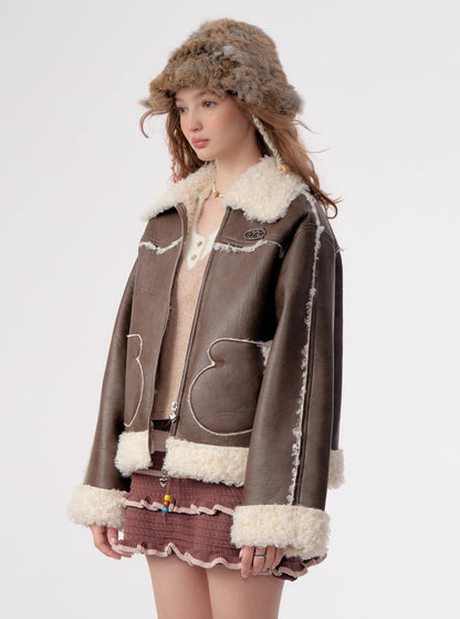 American Thick Lamb Fur Coat