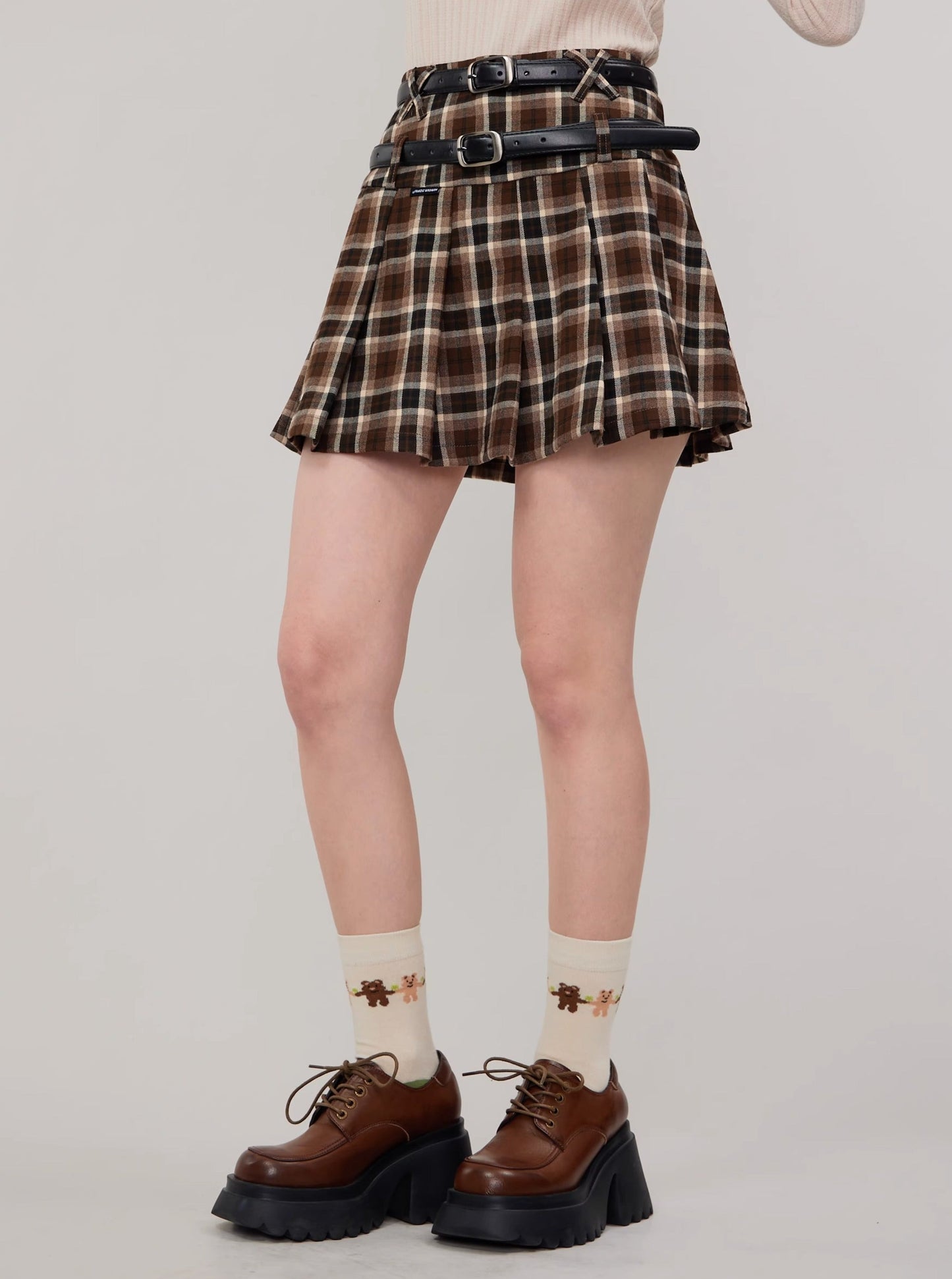 American vintage brown short skirt