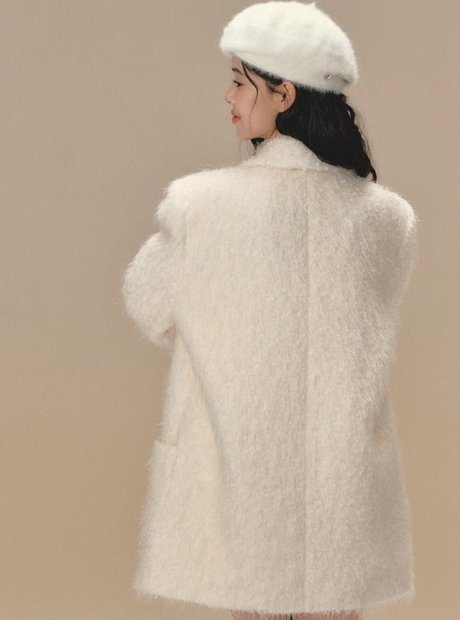 Loose woolen coat