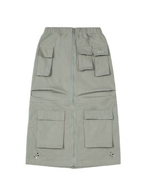 American vintage multi-pocket cargo skirt suit